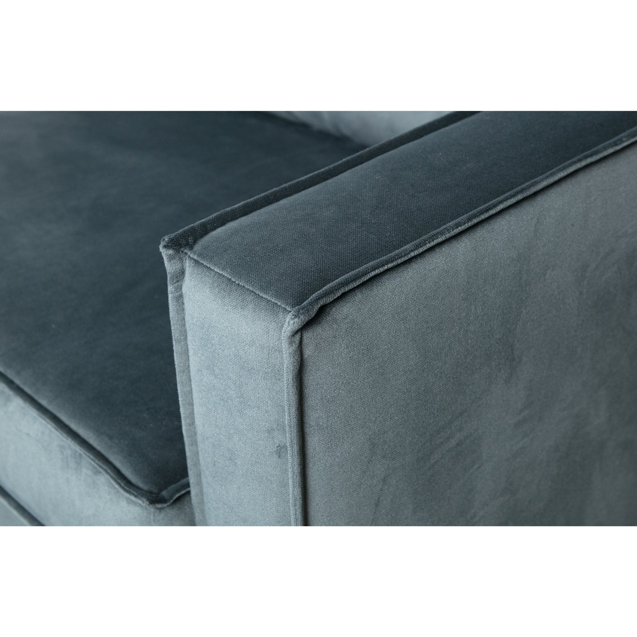 "Rodeo" Kampinė Sofa, Dešinė, Aksomas, Šviesi Mėlyna Spalva - Namų Idėja