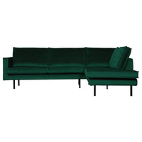 "Rodeo" Kampinė Sofa, Dešinė, Aksomas, Žalia Spalva - Namų Idėja