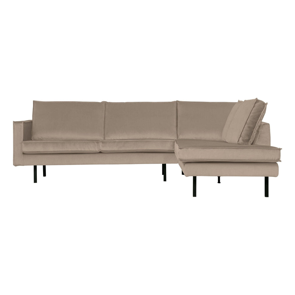 "Rodeo" kampinė sofa, dešinė pusė, aksomas, chaki - Namų Idėja