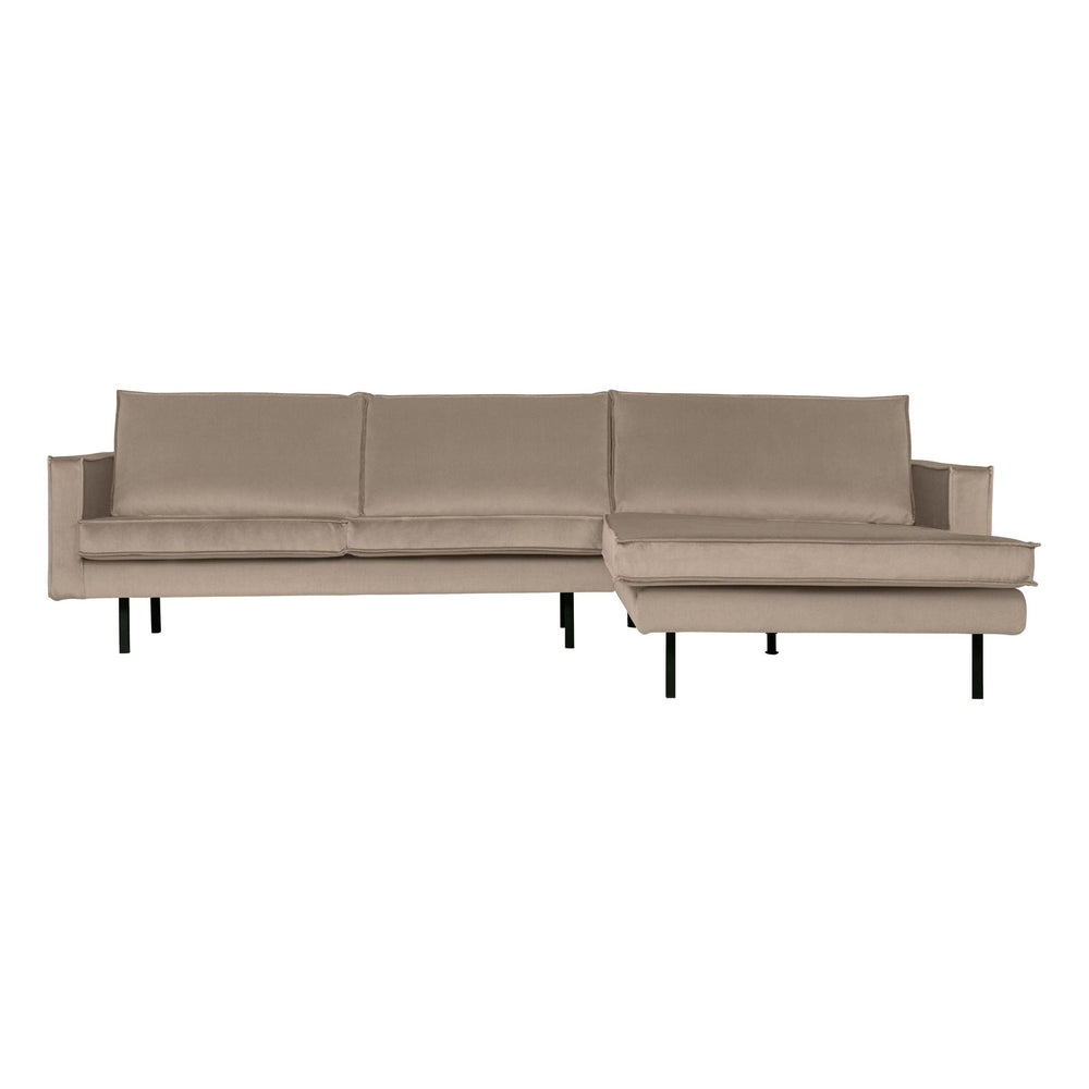 "Rodeo" kampinė sofa, dešinė pusė, aksomas, chaki spalva - Namų Idėja