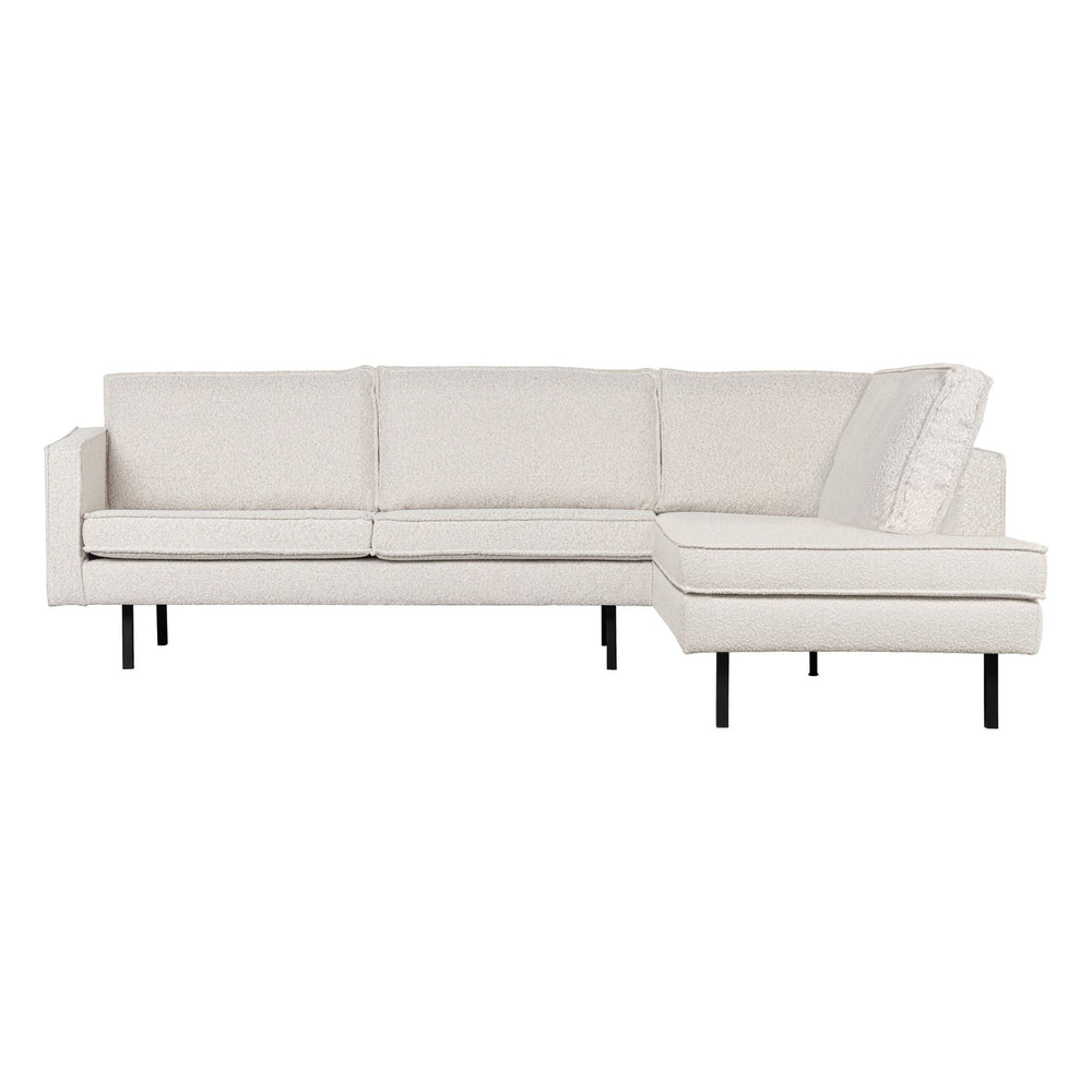 "Rodeo" kampinė sofa, dešinė pusė, BouclÉ audinys, naturali spalva - Namų Idėja