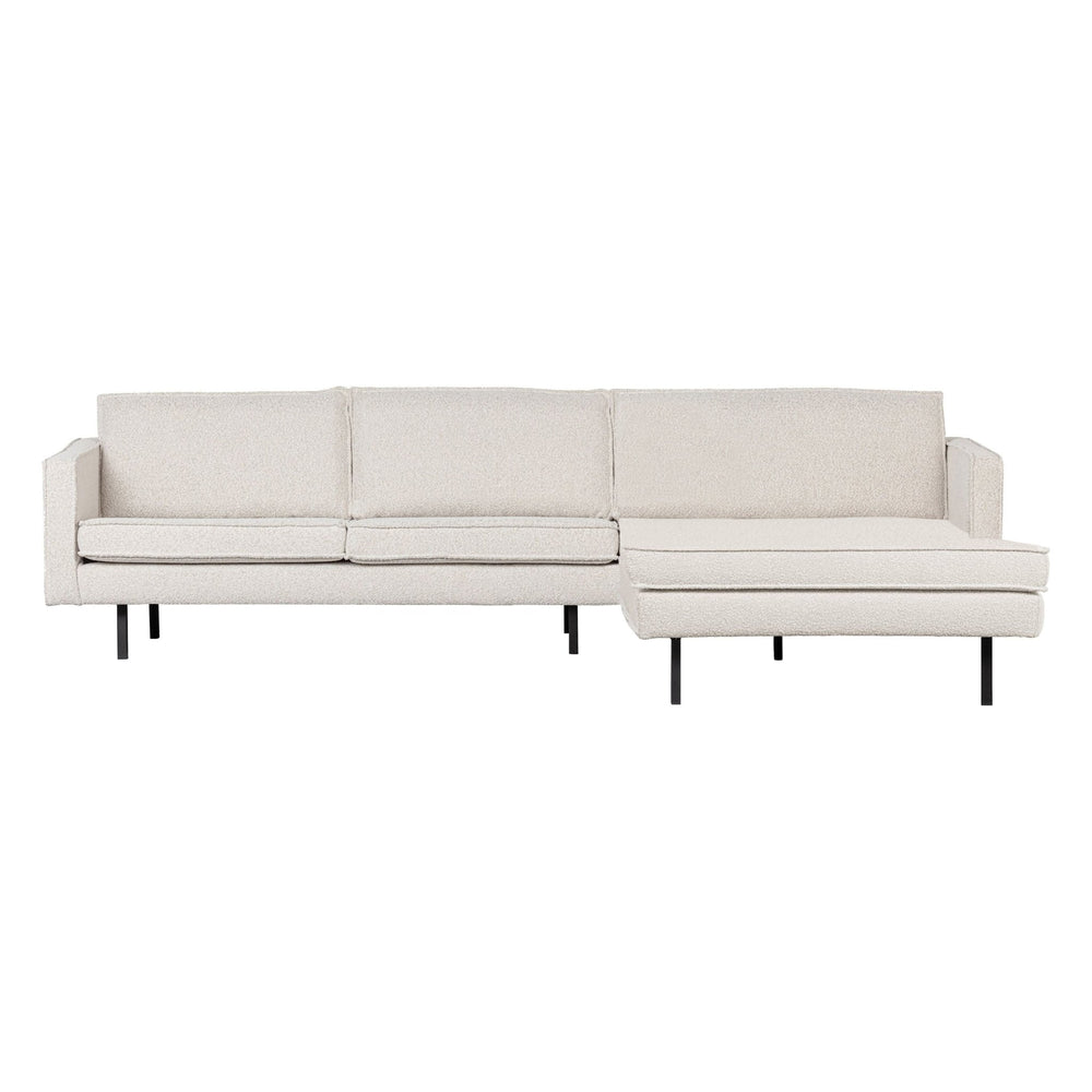 "Rodeo" kampinė sofa, dešinė pusė, BouclÉ audinys, natūrali spalva - Namų Idėja