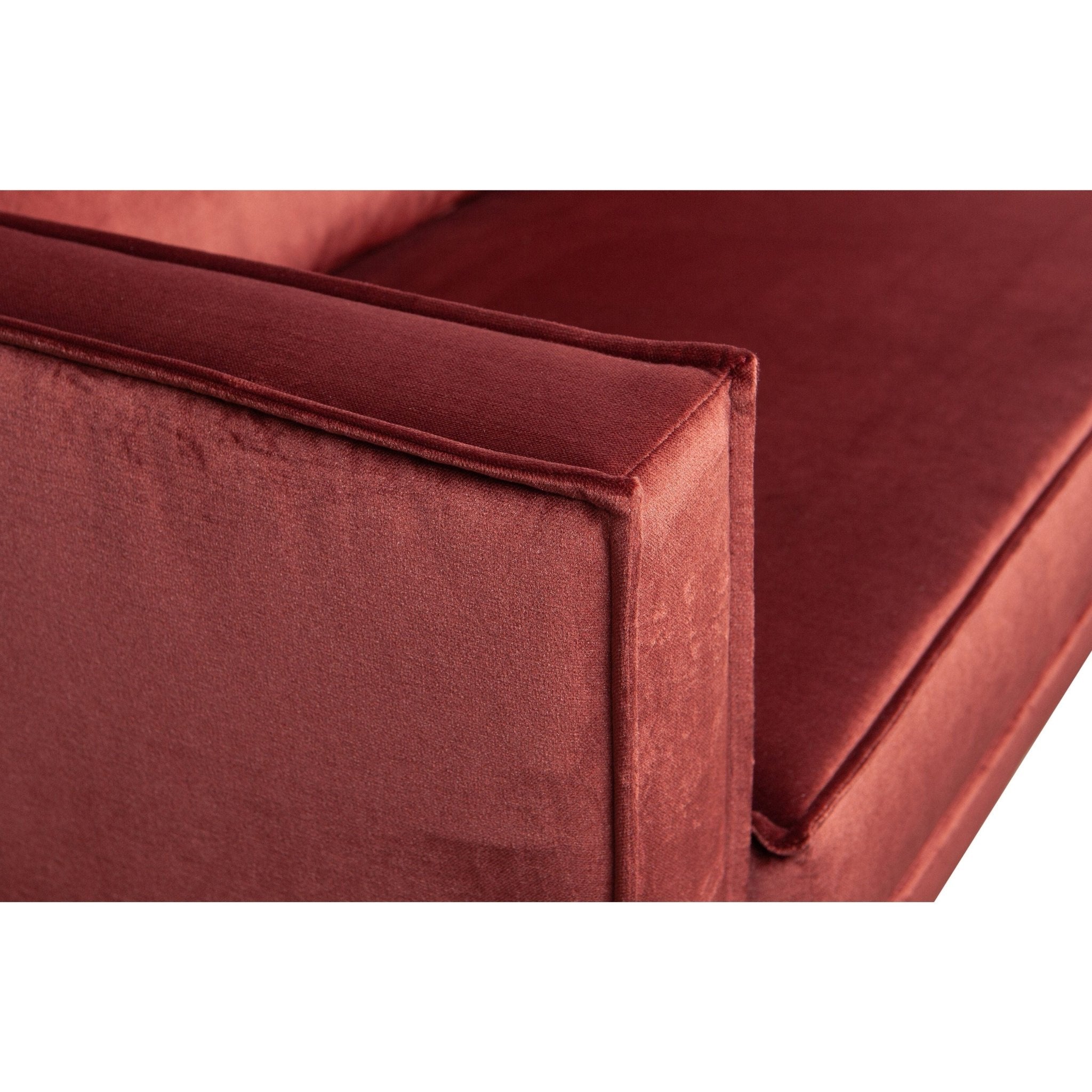 "Rodeo" Kampinė Sofa, Kairė, Aksomas, Kaštono Spalva - Namų Idėja