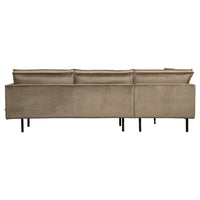 "Rodeo" Kampinė Sofa, Kairė, Aksomas, Taupe Spalva - Namų Idėja