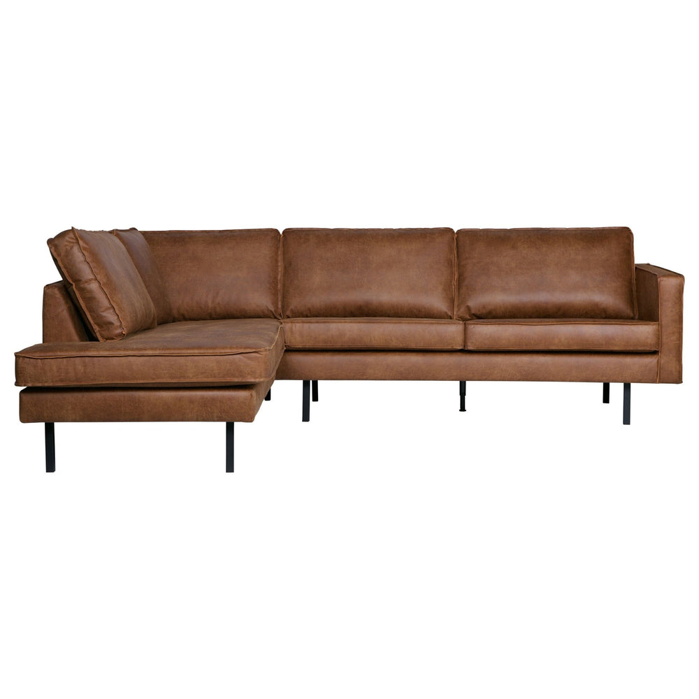 "Rodeo" Kampinė Sofa, Kairė, Perdirbta Oda, Konjako Spalva - Namų Idėja