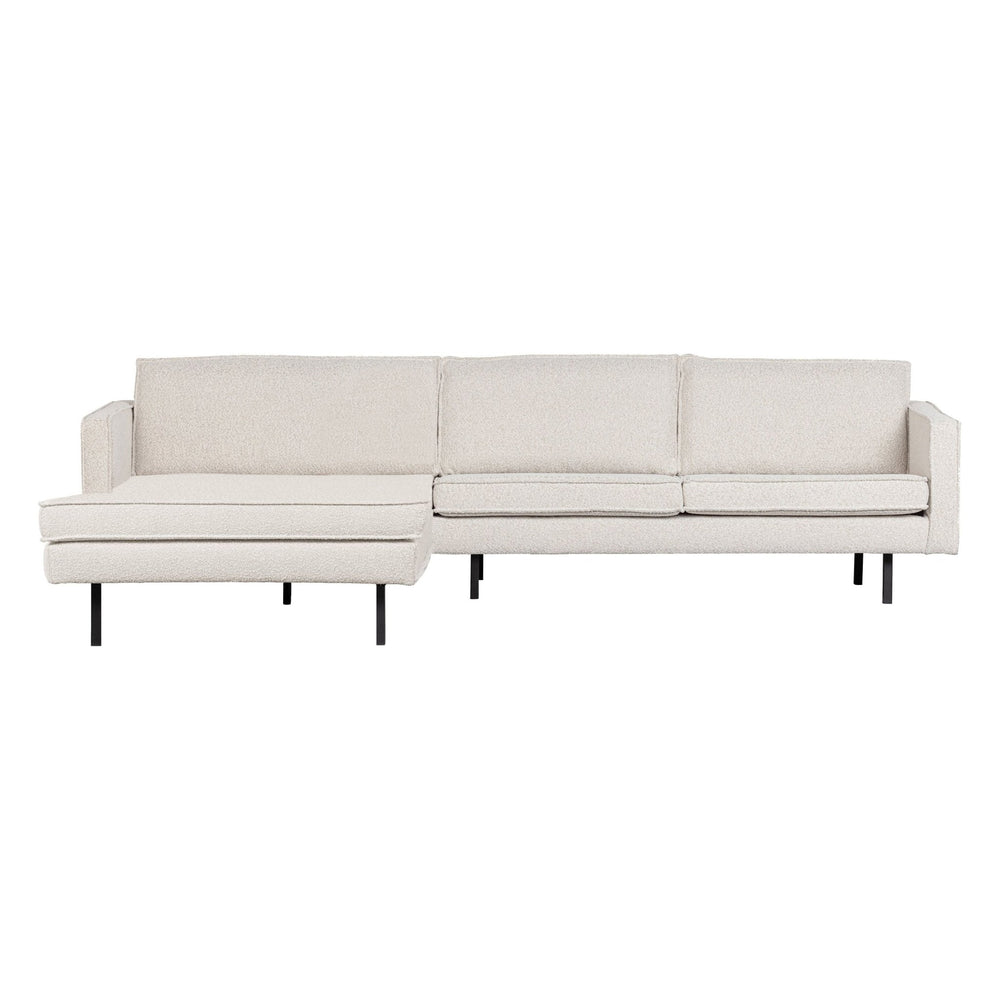"Rodeo" kampinė sofa, kairė pusė, BouclÉ audinys, natūrali spalva - Namų Idėja
