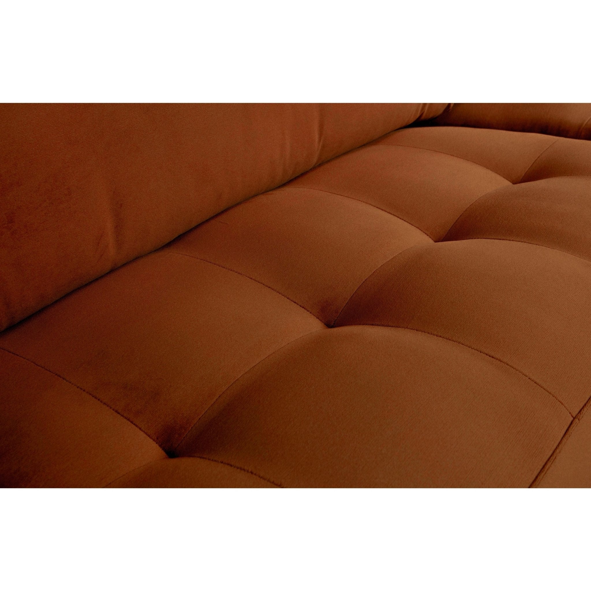 "Rodeo" sofa 3 - jų vietų, klasikinė, Aksomas, Rūdžių Spalva - Namų Idėja
