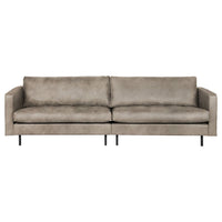 "Rodeo" sofa 3 - jų vietų, klasikinė, Netikra Oda, Pilka Spalva - Namų Idėja
