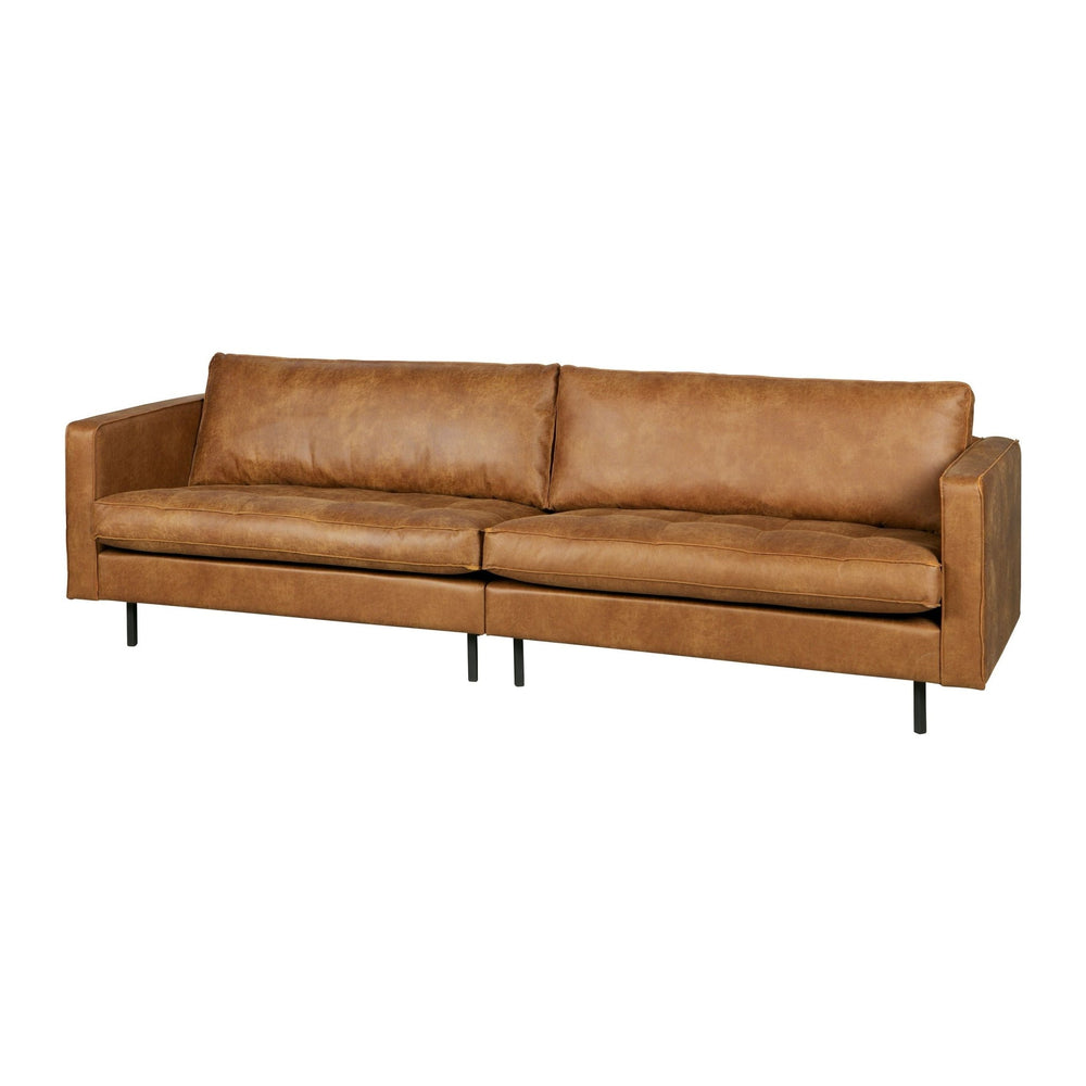 "Rodeo" sofa 3 - jų vietų, klasikinė, Perdirbta Oda, Konjako Spalva - Namų Idėja