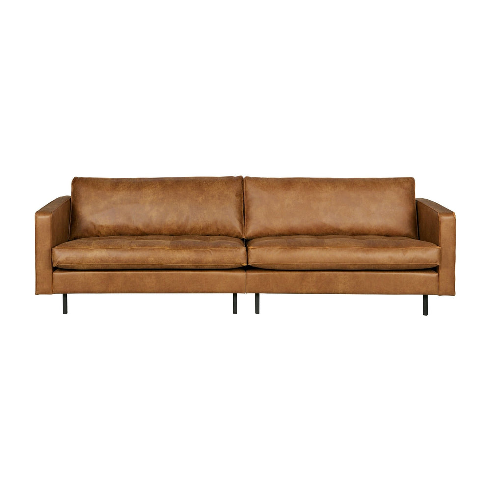 "Rodeo" sofa 3 - jų vietų, klasikinė, Perdirbta Oda, Konjako Spalva - Namų Idėja