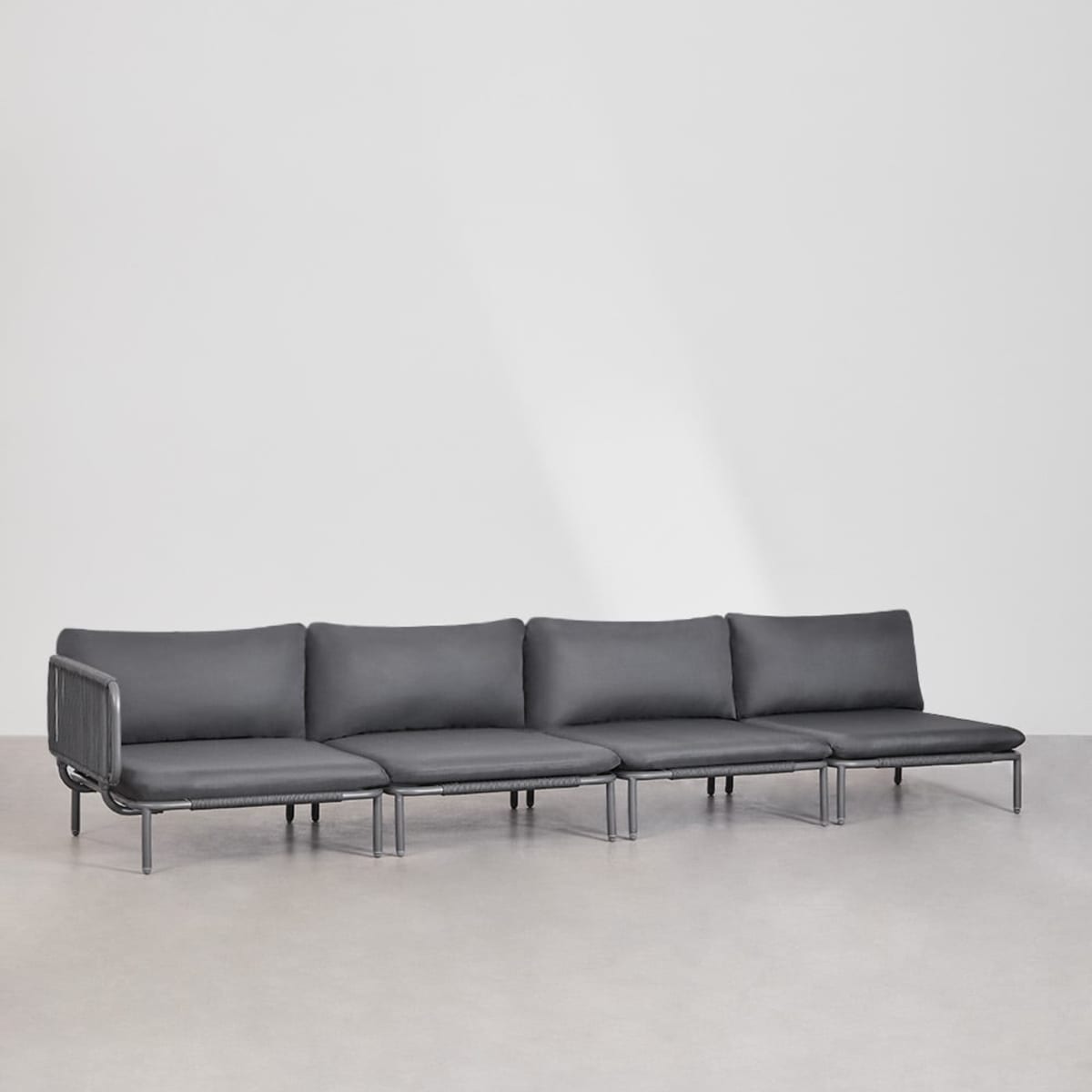 Corner sofa GRAFITO, four-piece set, graphite grey