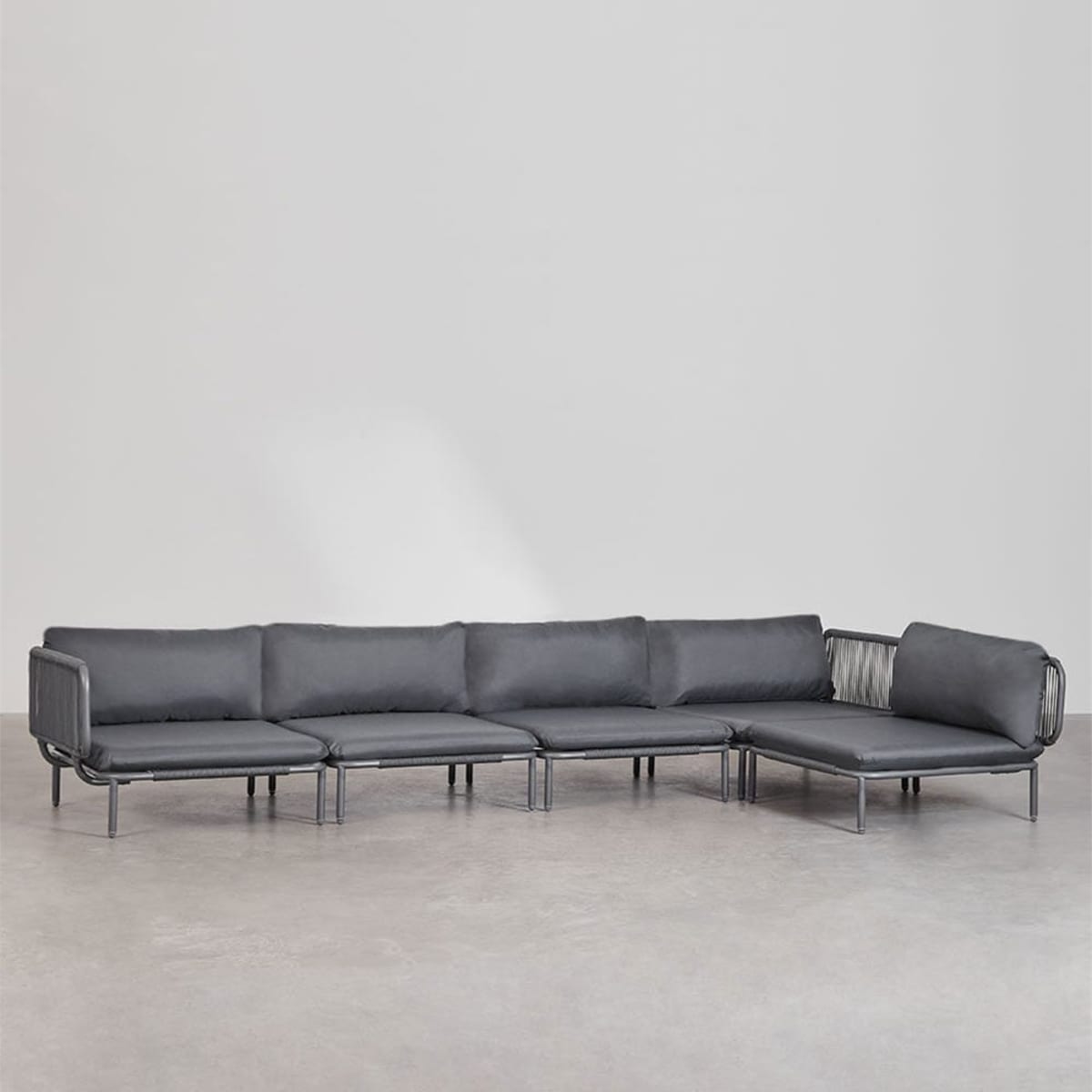 Corner sofa GRAFITO, five-piece module, graphite grey