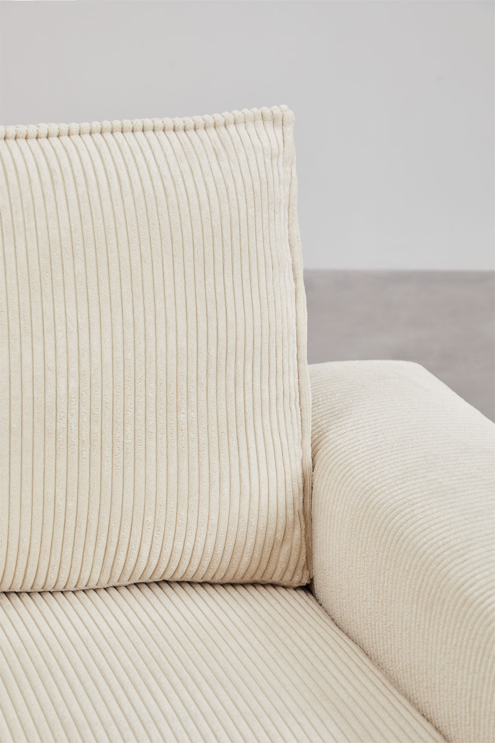 Trivietė sofa TAMLO su miegama funkcija, štruksas, kreminė