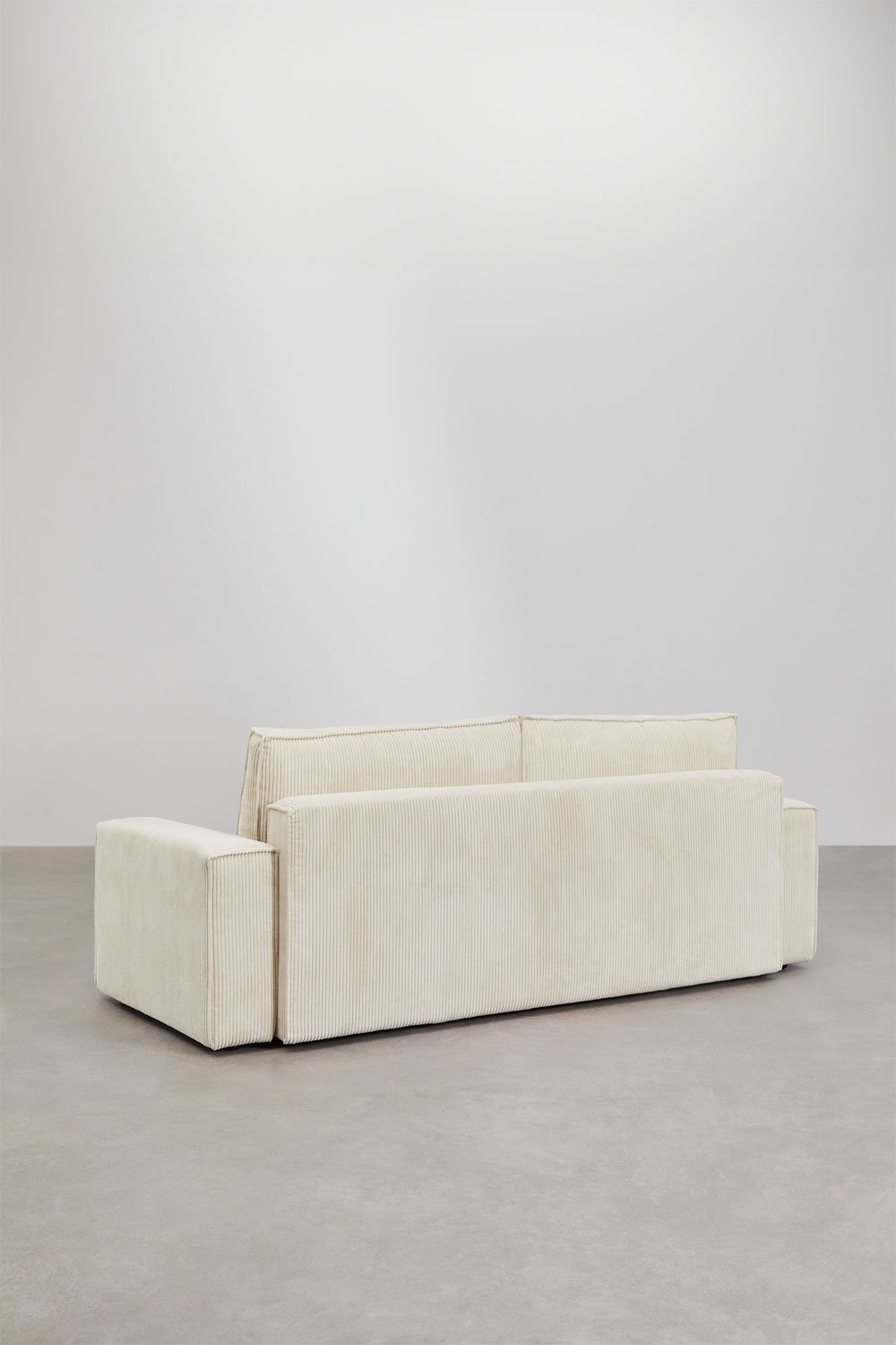 Trivietė sofa TAMLO su miegama funkcija, štruksas, kreminė