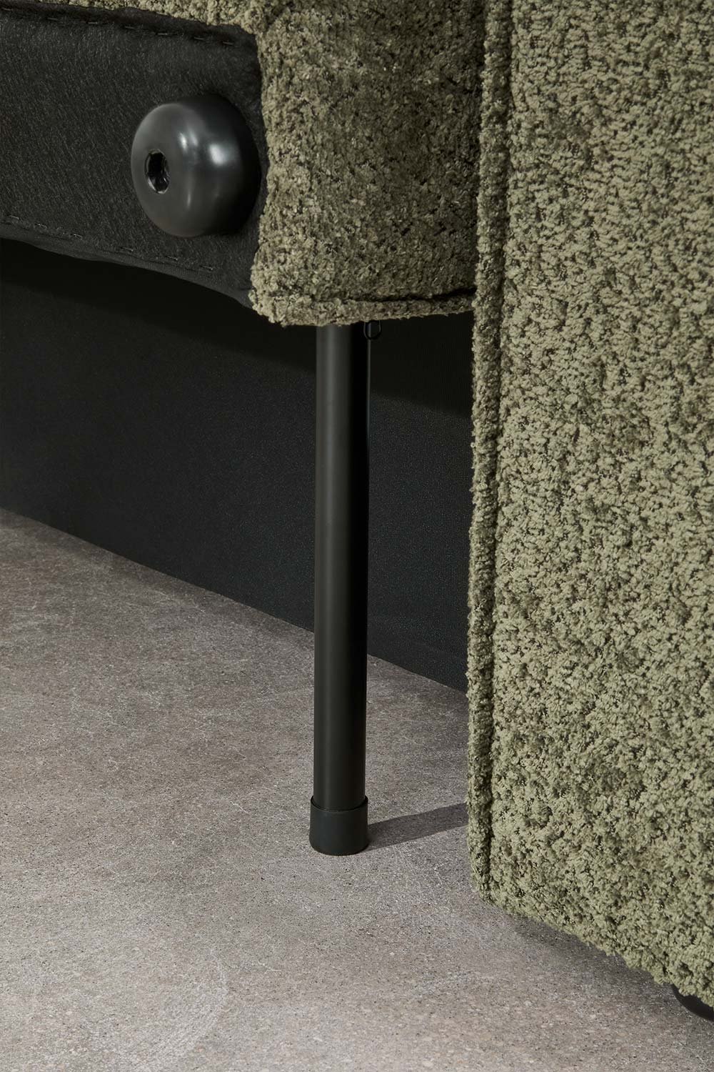 Trivietė sofa TAMLO su miegama funkcija, bouclé, žalia