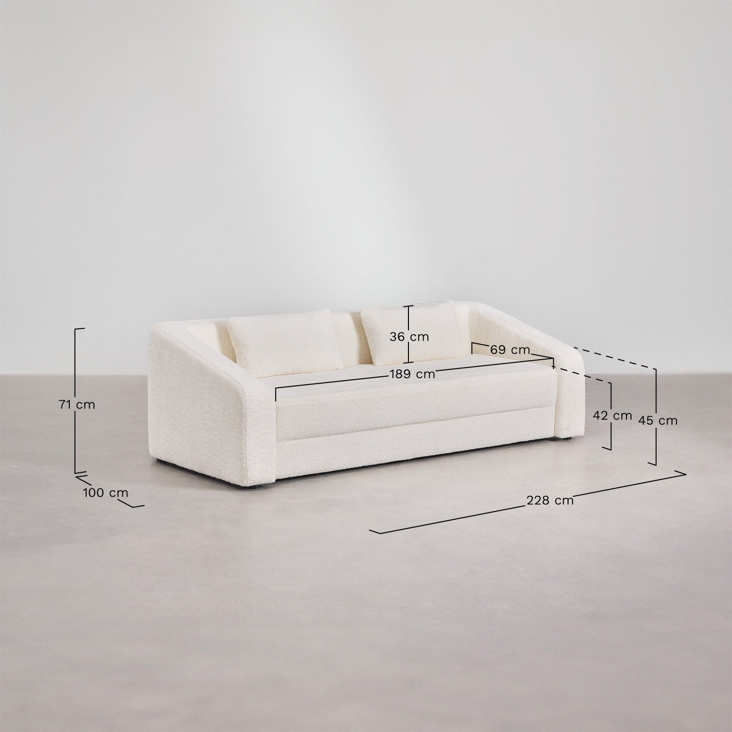 Trivietė sofa DALILA su miegama funkcija, ruda spalva