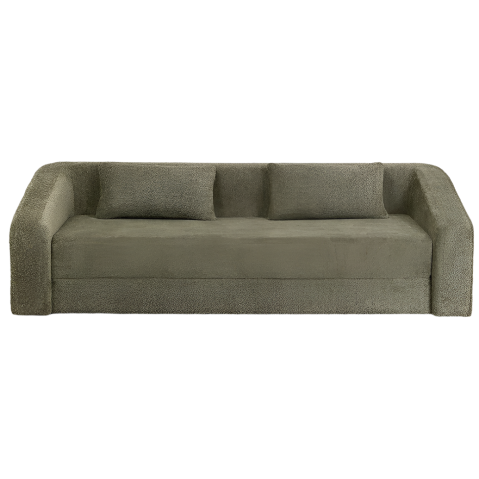 Trivietė sofa DALILA su miegama funkcija, žalia spalva