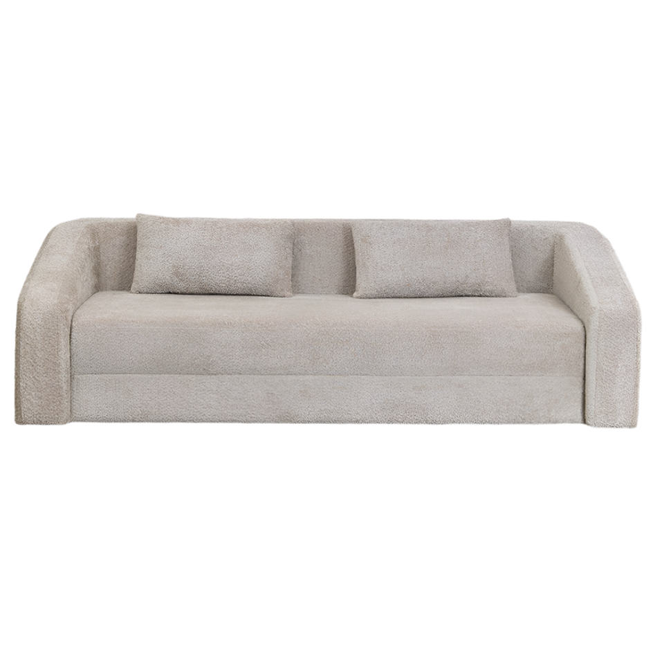 Trivietė sofa DALILA su miegama funkcija, ruda spalva