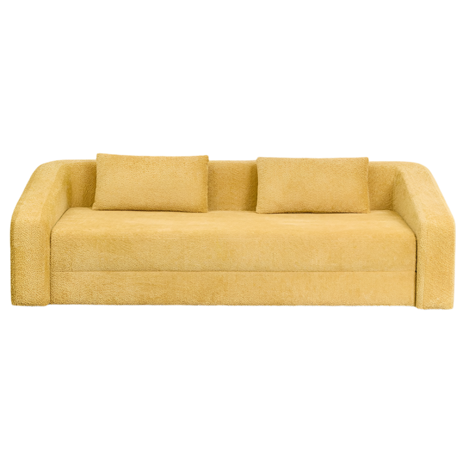 Trivietė sofa DALILA su miegama funkcija, geltona spalva