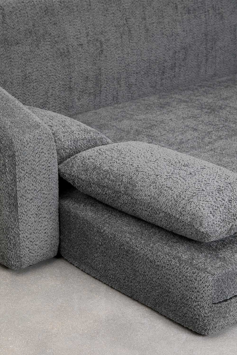 Trivietė sofa DALILA su miegama funkcija, antracito spalva