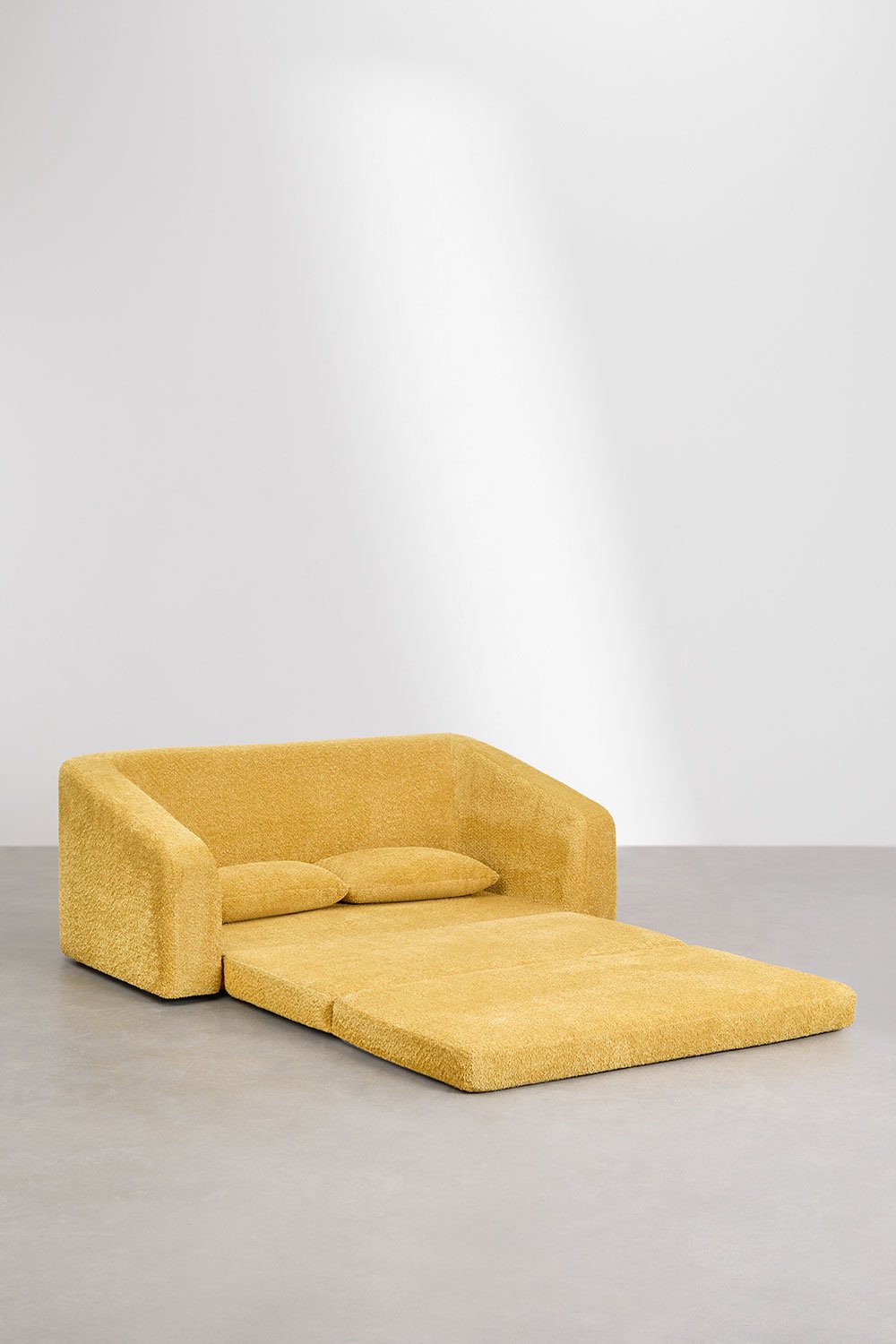 Dvievietė sofa DALILA su miegama funkcija, geltona spalva