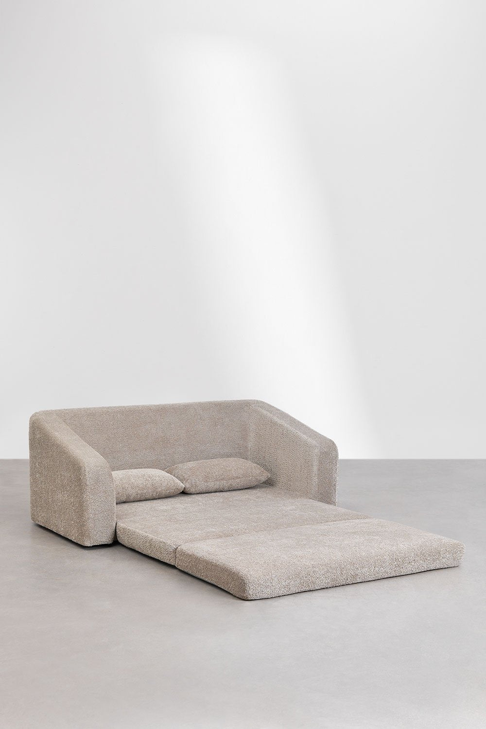 Dvievietė sofa DALILA su miegama funkcija, ruda spalva