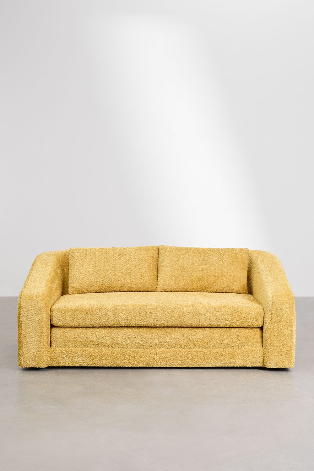 Dvievietė sofa DALILA su miegama funkcija, geltona spalva