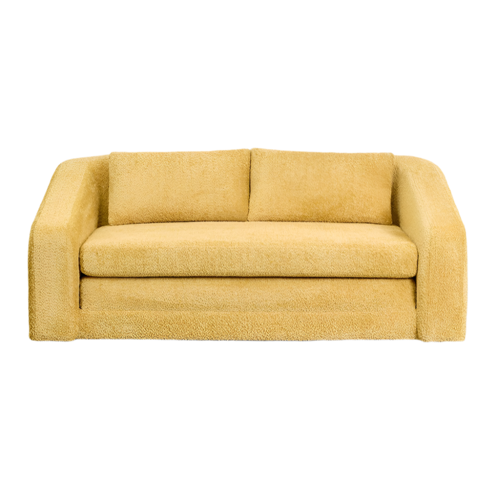 Dvievietė sofa DALILA su miegama funkcija, geltona spalva