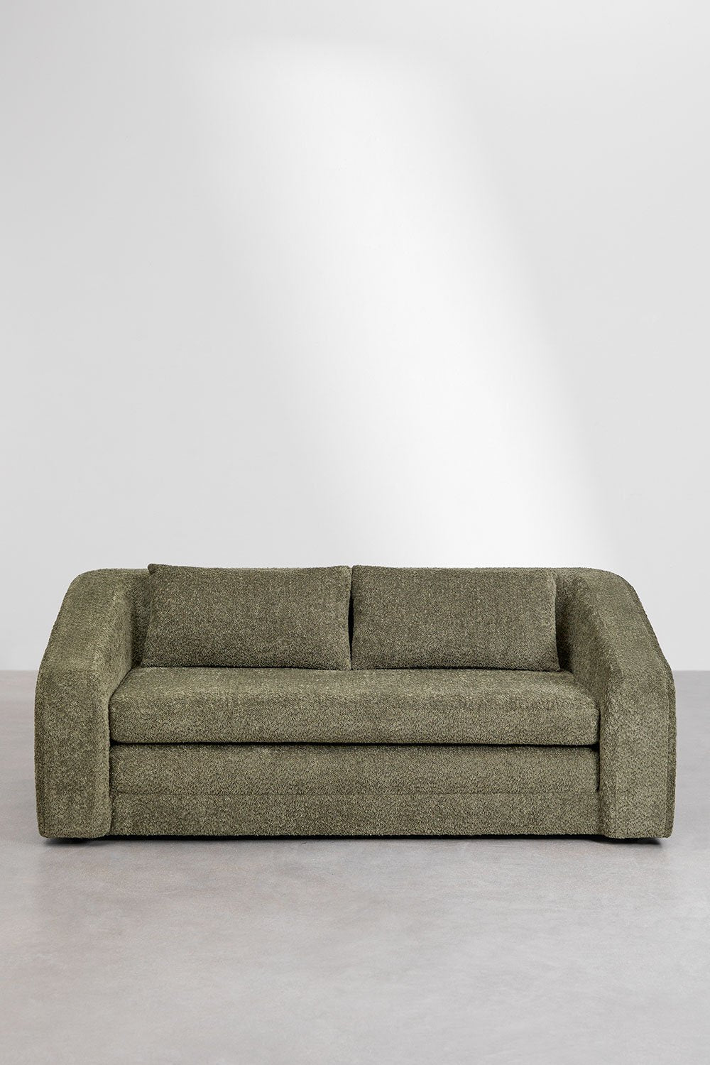 Dvievietė sofa DALILA su miegama funkcija, žalia spalva