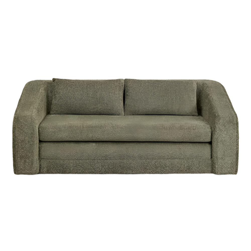 Dvievietė sofa DALILA su miegama funkcija, žalia spalva