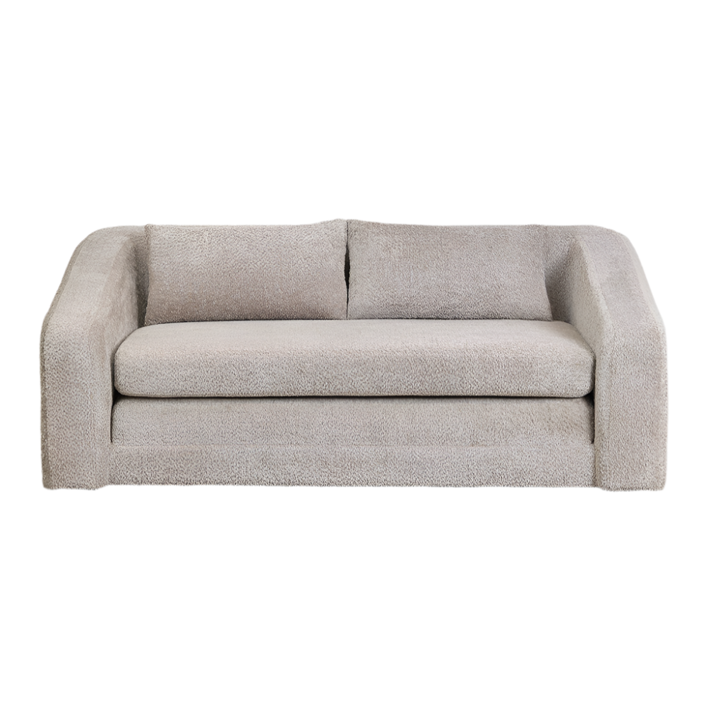 Dvievietė sofa DALILA su miegama funkcija, ruda spalva