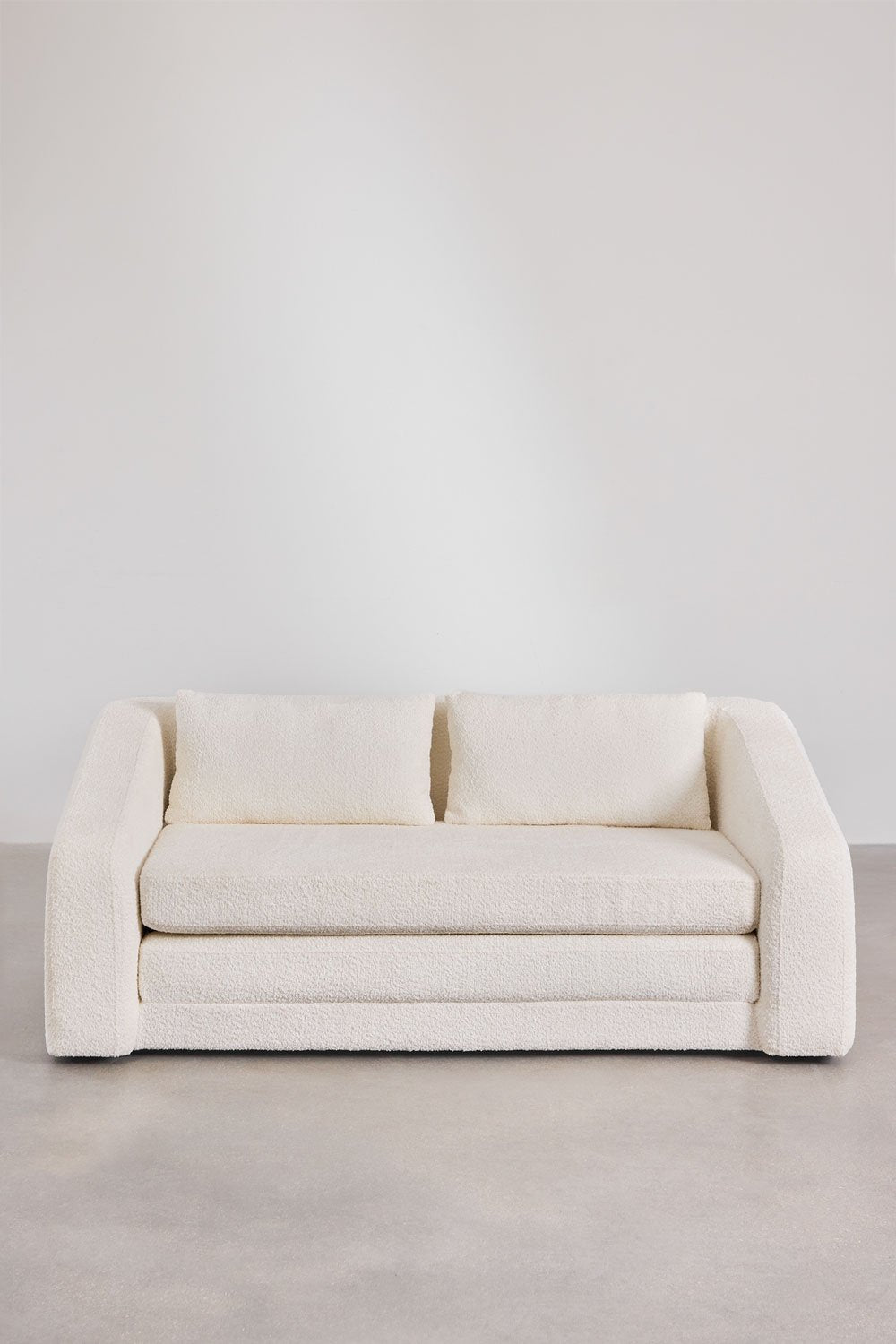 Dvievietė sofa DALILA su miegama funkcija, balta spalva