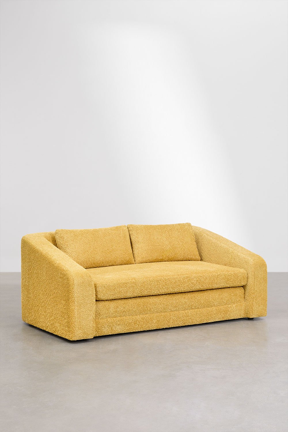 Dvievietė sofa DALILA su miegama funkcija, geltona spalva