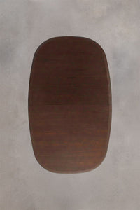 Ovalus stalas NUVELA, Tamsi mediena, 180-240x110