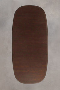 Ovalus stalas NUVELA, Tamsi mediena, 180-240x110