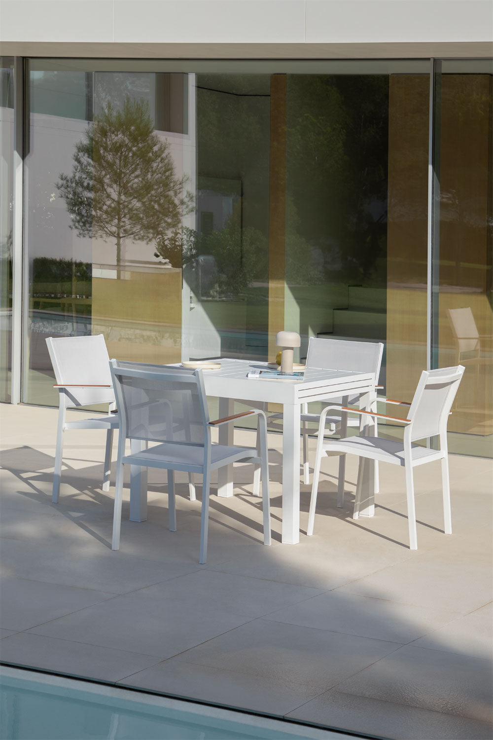 STARMI Outdoor Dining Set, Square, White