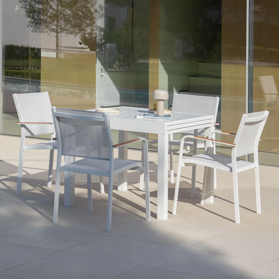 STARMI Outdoor Dining Set, Square, White