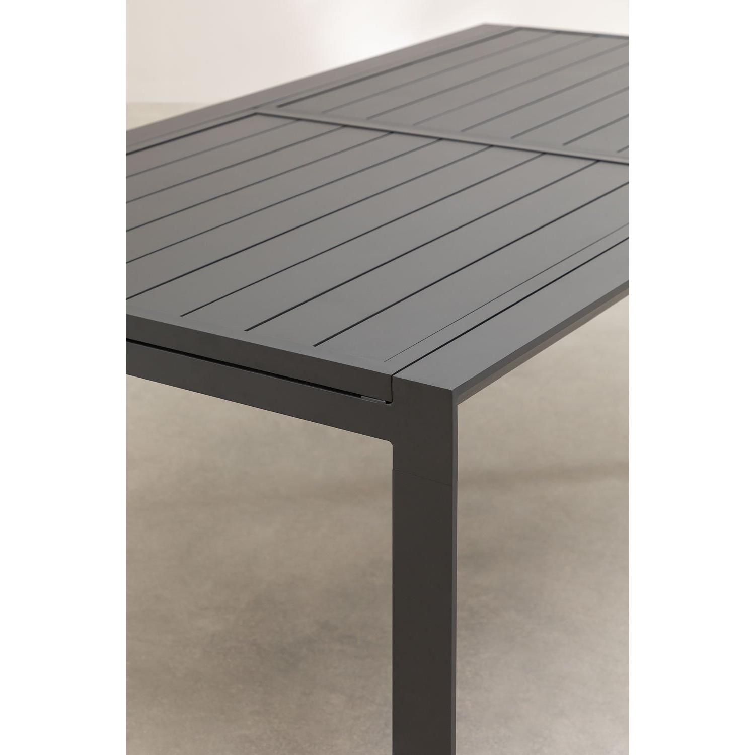 Lauko stalas SMURF, prailginamas, aliuminis, antracito spalva, 180-240x100 cm