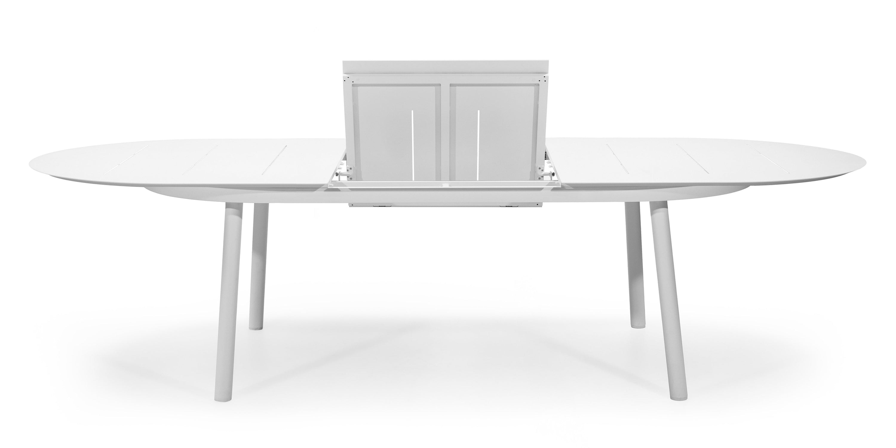 Extendable outdoor table MARBRE, white, 230-300 cm