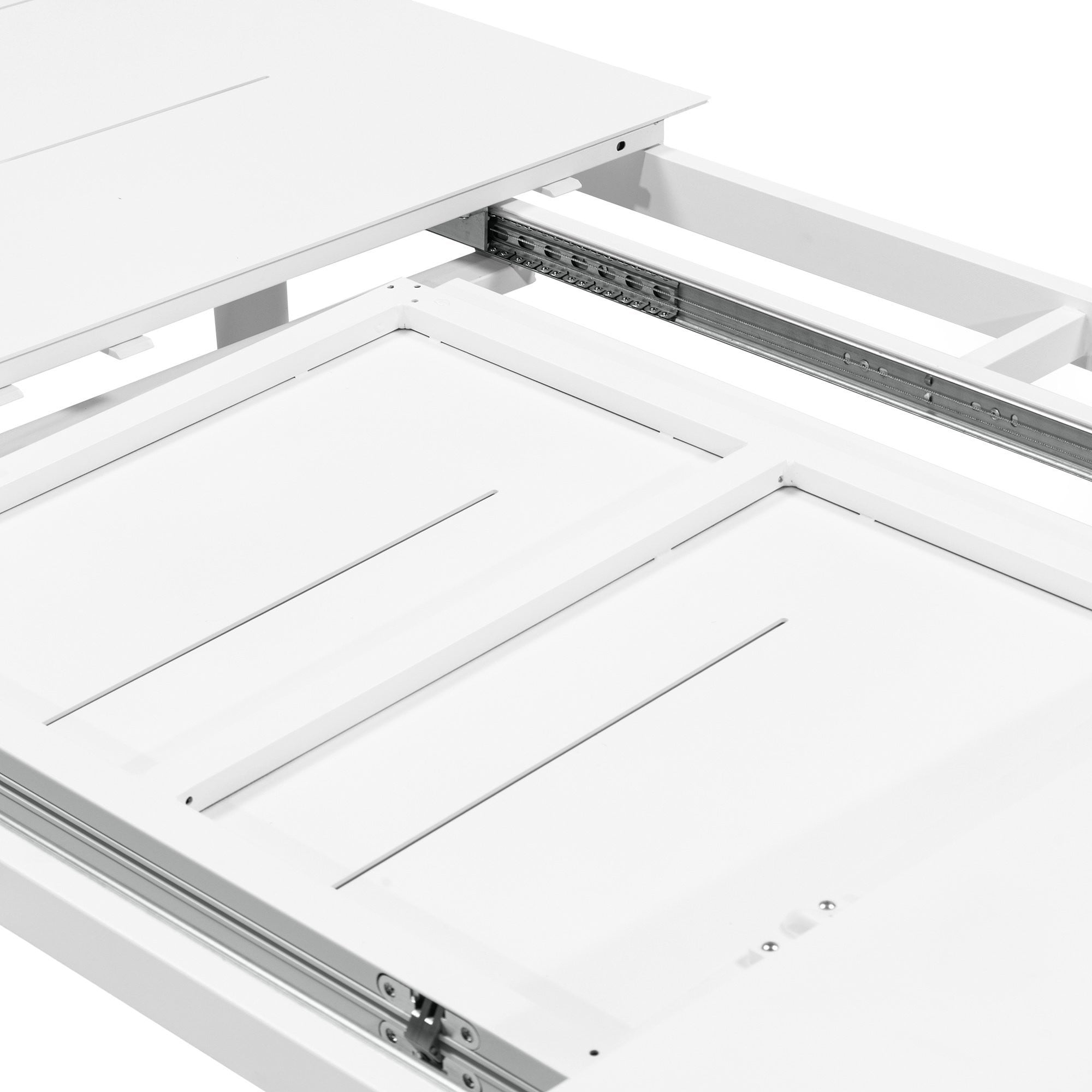 Extendable outdoor table MARBRE, white, 230-300 cm