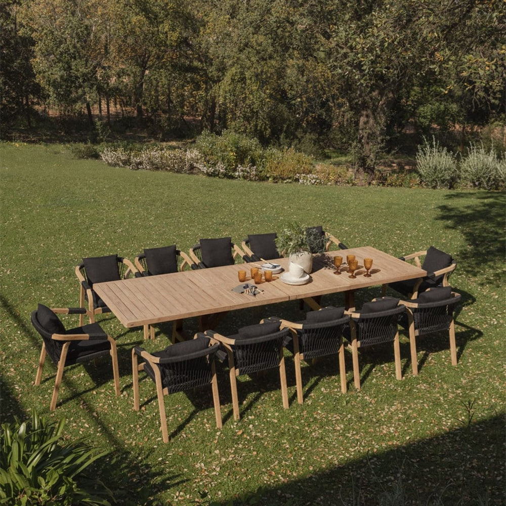 DEXTER set, extendable table and 12 chairs, rustic brown (1 pc.)
