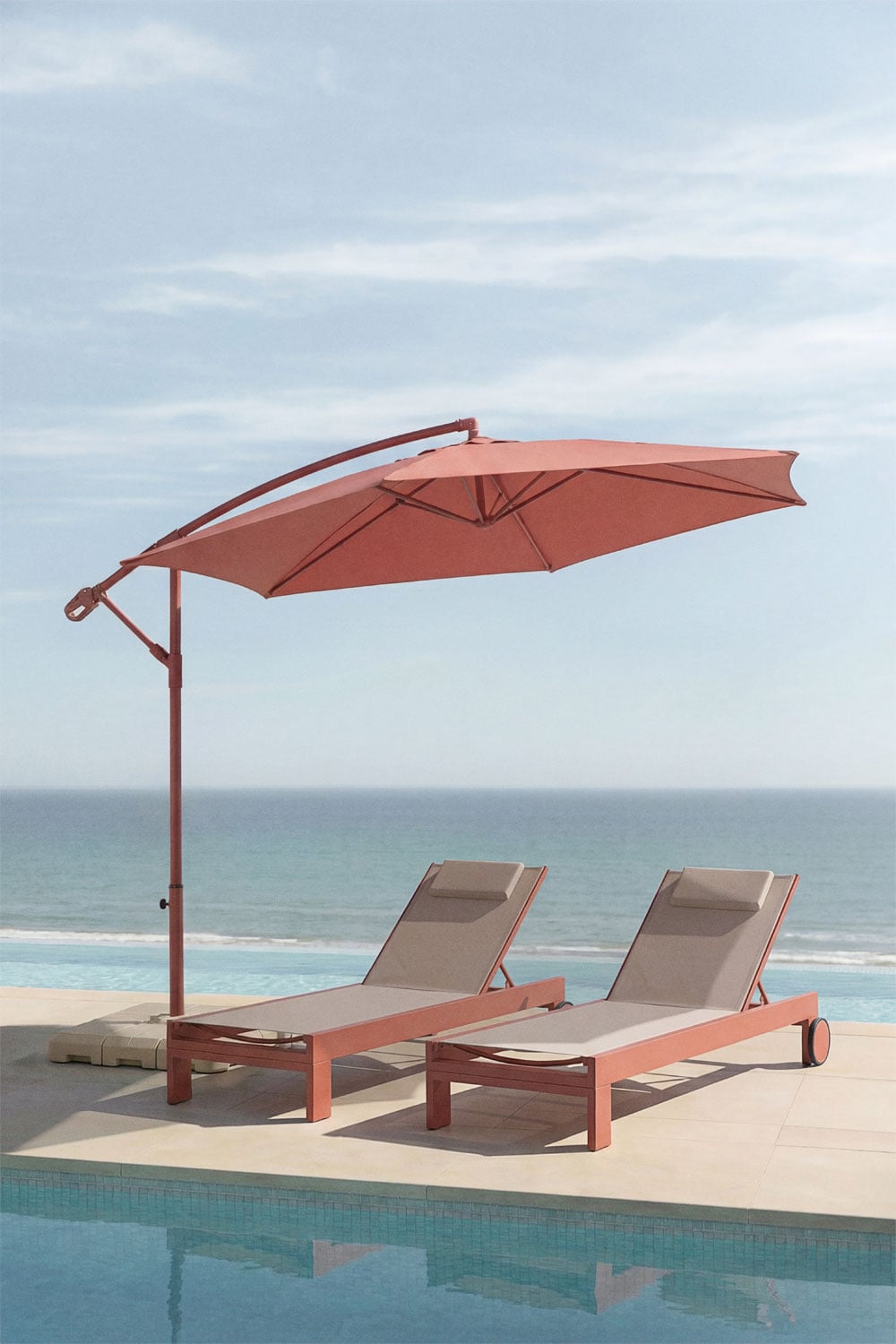 Outdoor umbrella SASIMPLO, terracotta
