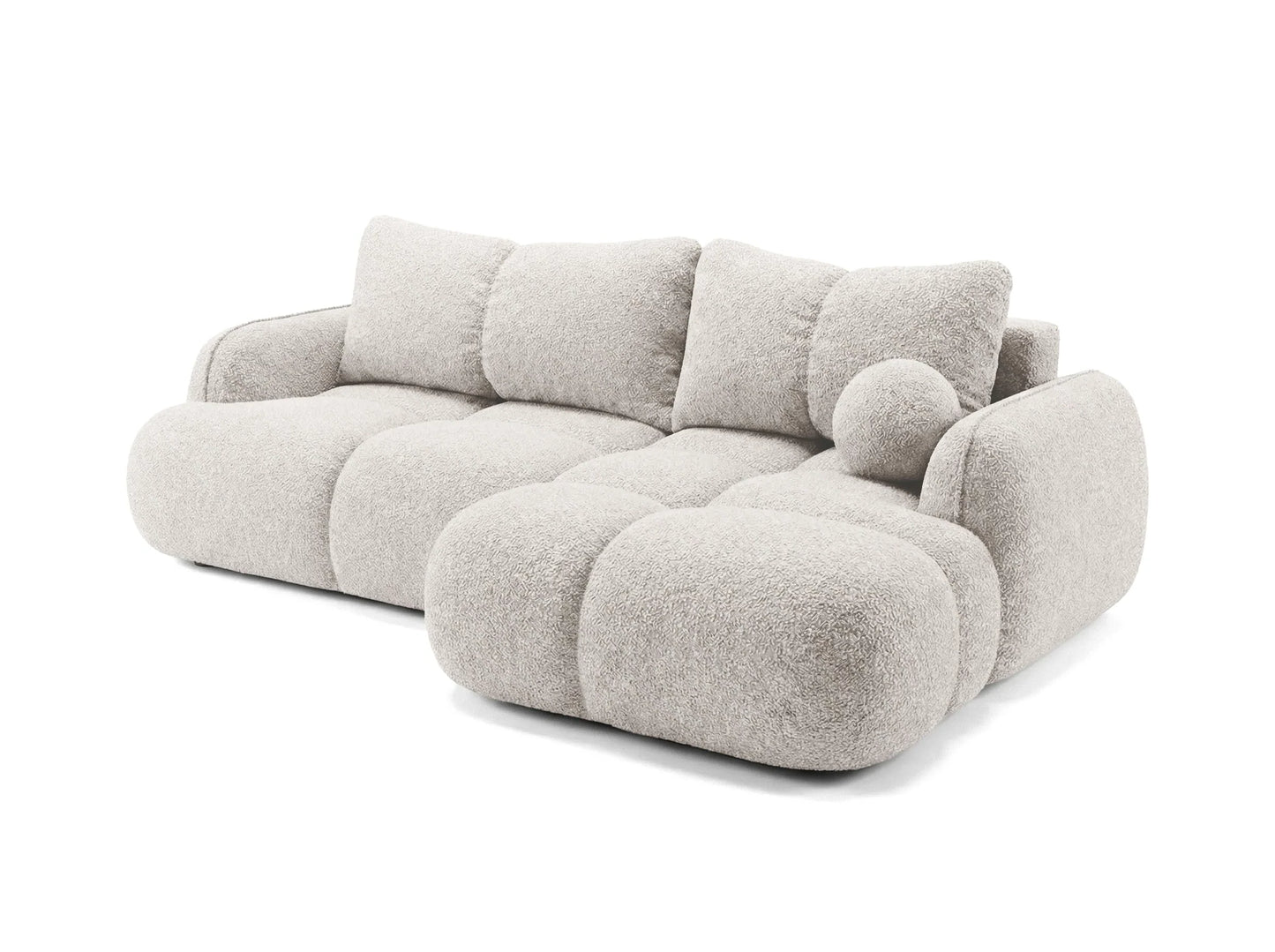 Kampinė sofa SKYLAR su miego funkcija, dramblio kaulo