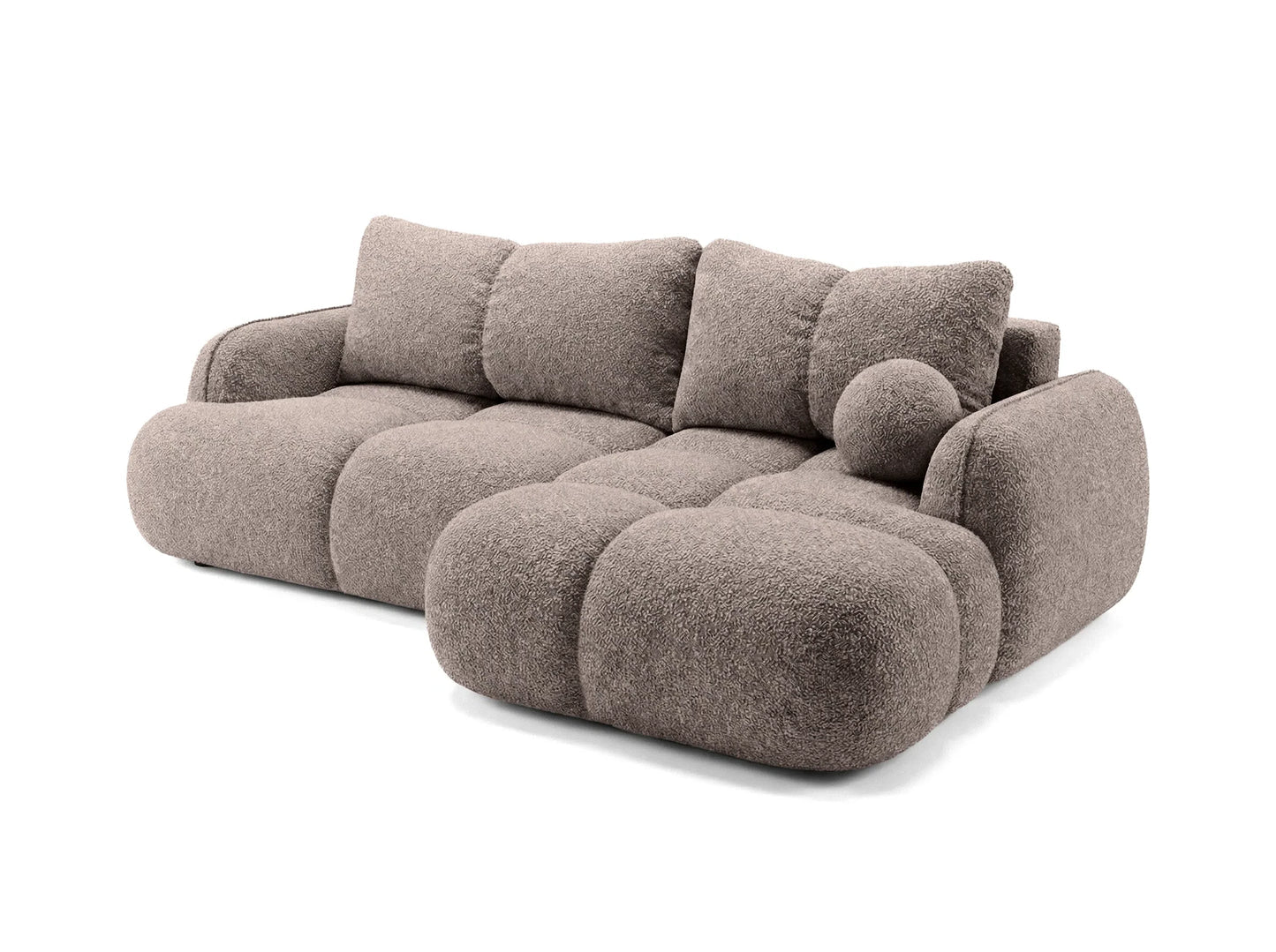 Corner sofa SKYLAR with sleeping function, brown
