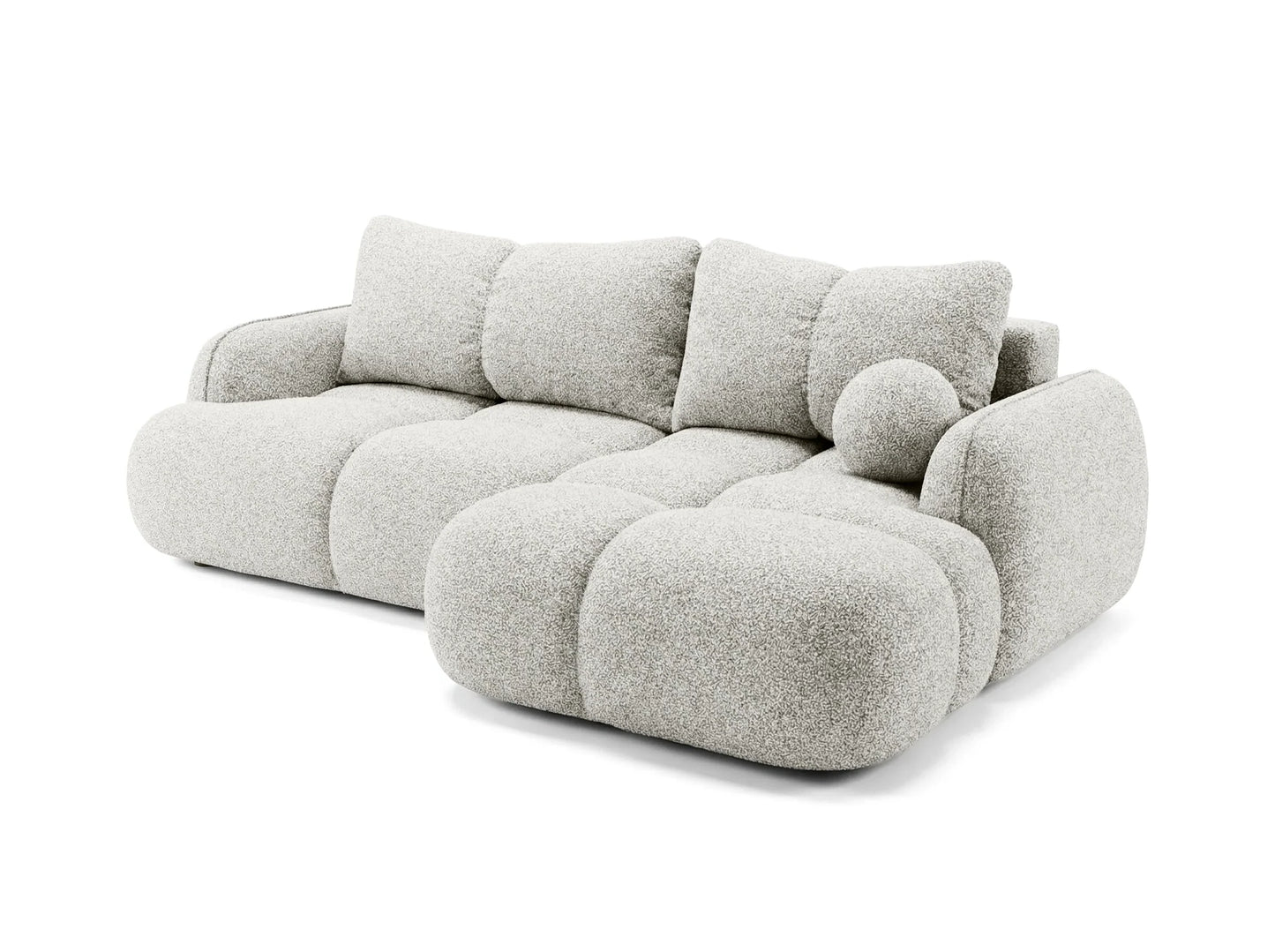 Corner sofa SKYLAR with sleeping function, feather grey