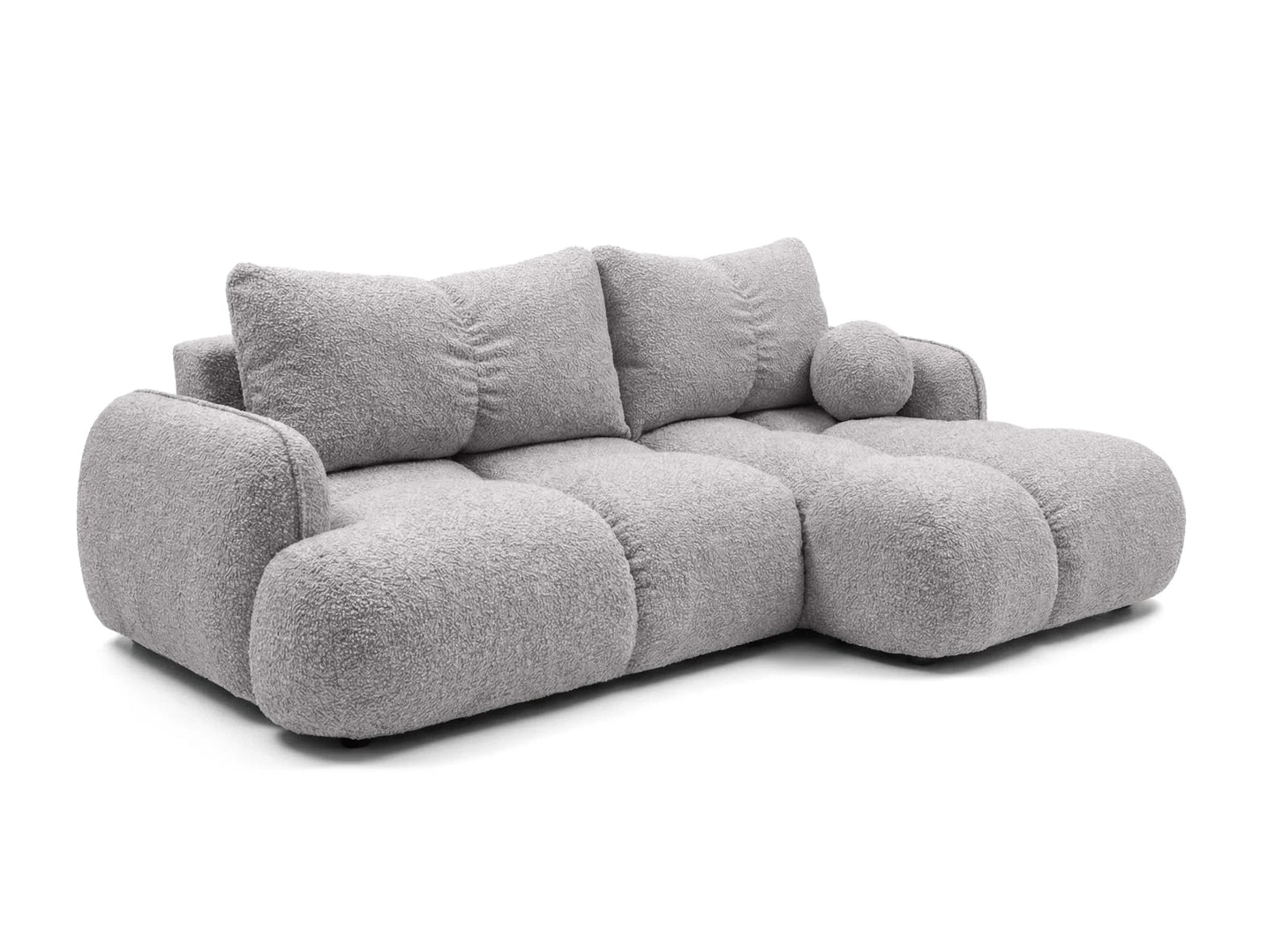 Kampinė sofa SKYLAR su miego funkcija, sidabrinė pilka