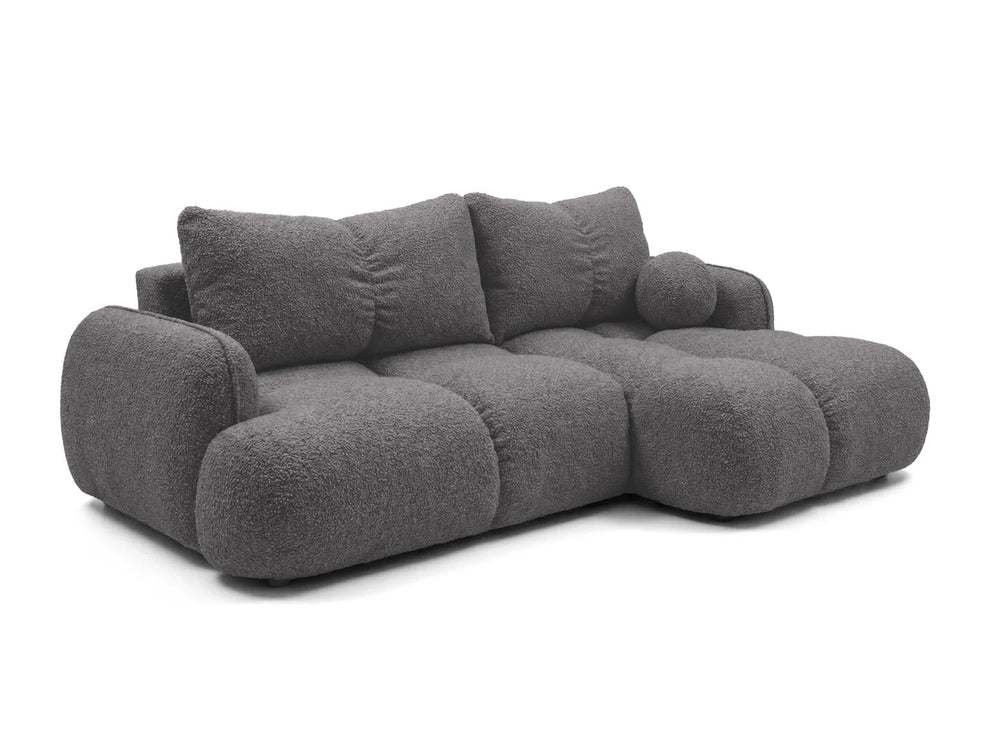 Corner sofa SKYLAR with sleeping function, graphite grey