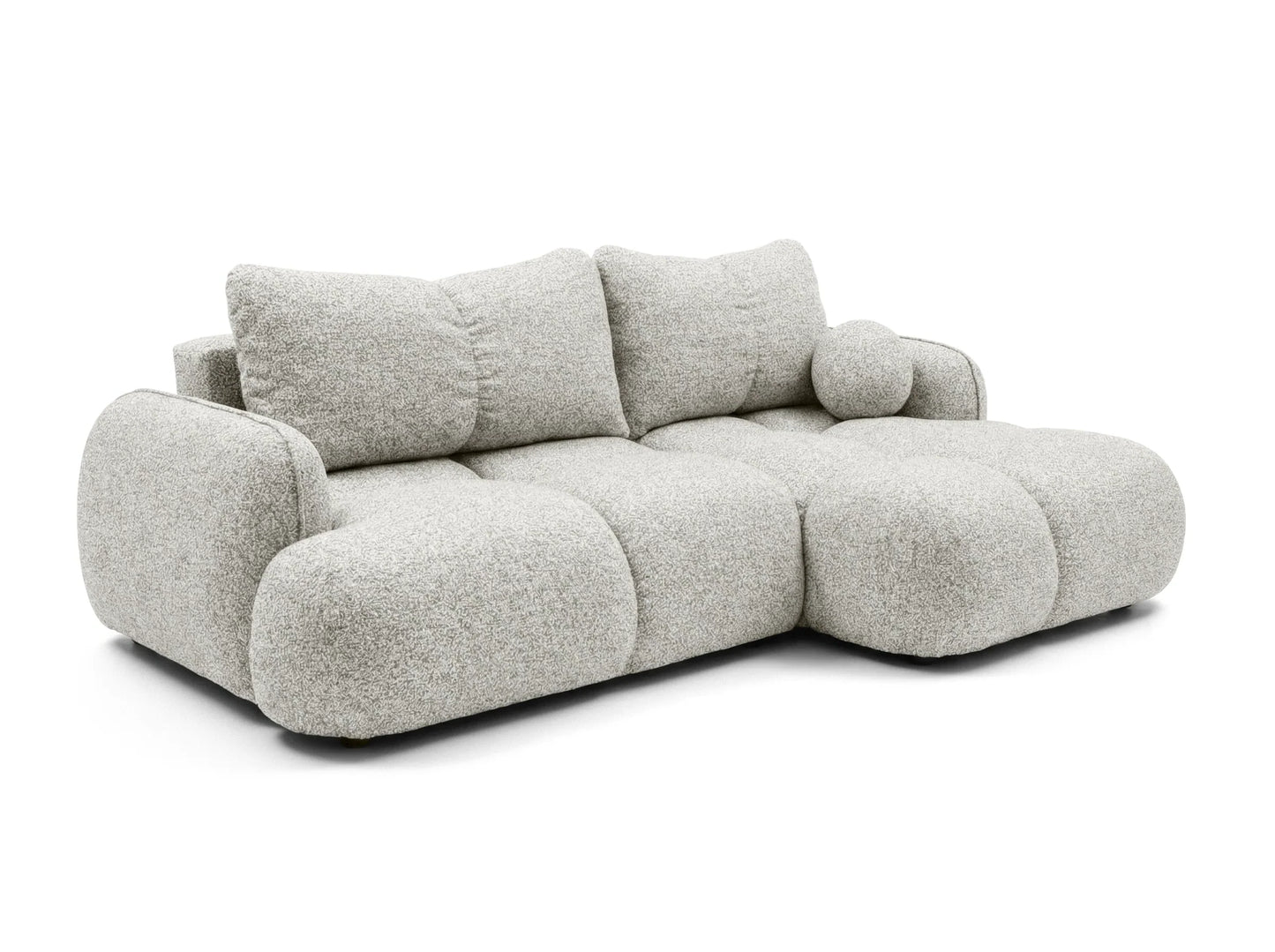 Corner sofa SKYLAR with sleeping function, feather grey