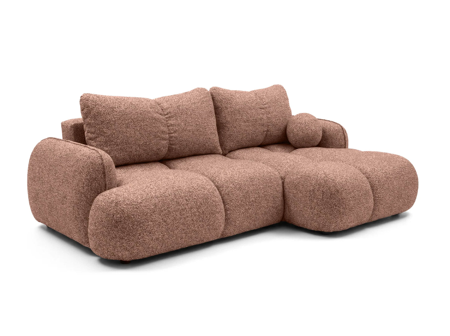 Corner sofa SKYLAR with sleeping function, berry