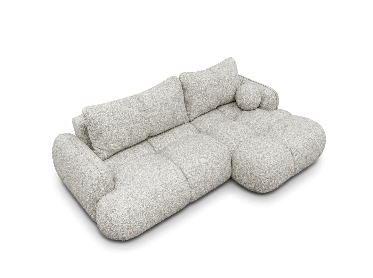 Corner sofa SKYLAR with sleeping function, feather grey